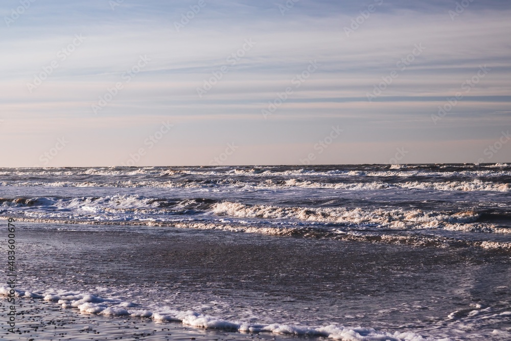 Surf of the North Sea. Nordjylland (North Jutland Region), Denmark
