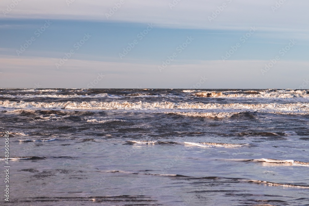 Surf of the North Sea. Nordjylland (North Jutland Region), Denmark