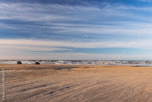 Surf of the North Sea at the Blokhus Strand beach. Nordjylland (North Jutland Region), Denmark