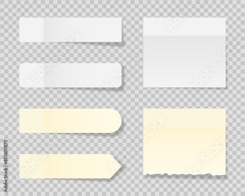 Realistic sticky paper notes. Sticker tag mockup. Mockup vector isolated. Template design. Realistic vector illustration.