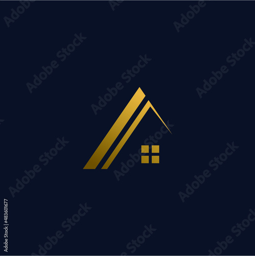 minimalist line real estate concept logo vector template