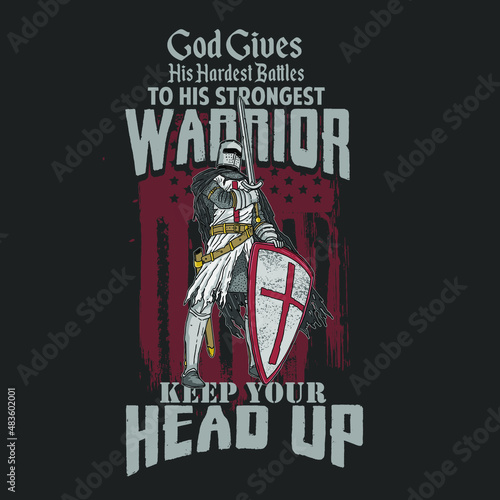 knight templar veteran soldier illustration vector