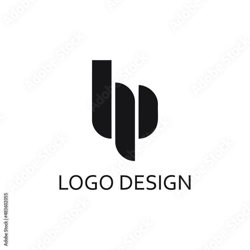 modern letter hp logo design template