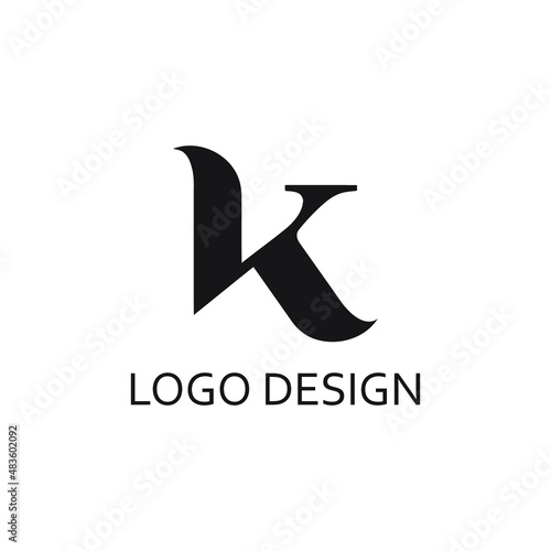 modern letter k logo design template photo