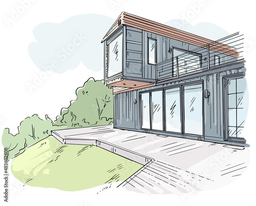 Module container house visualization sketch