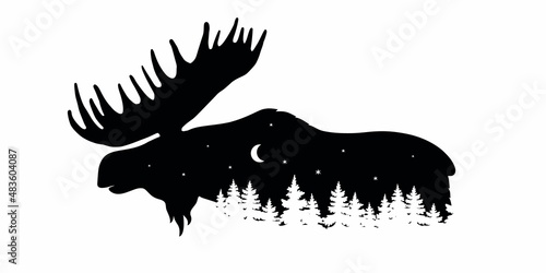 Silhouette of a moose