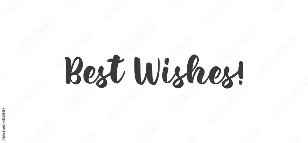 Best wishes calligraphy text word. Hand drawn style lettering. Best wishes calligraphy text word. Hand drawn style lettering.
