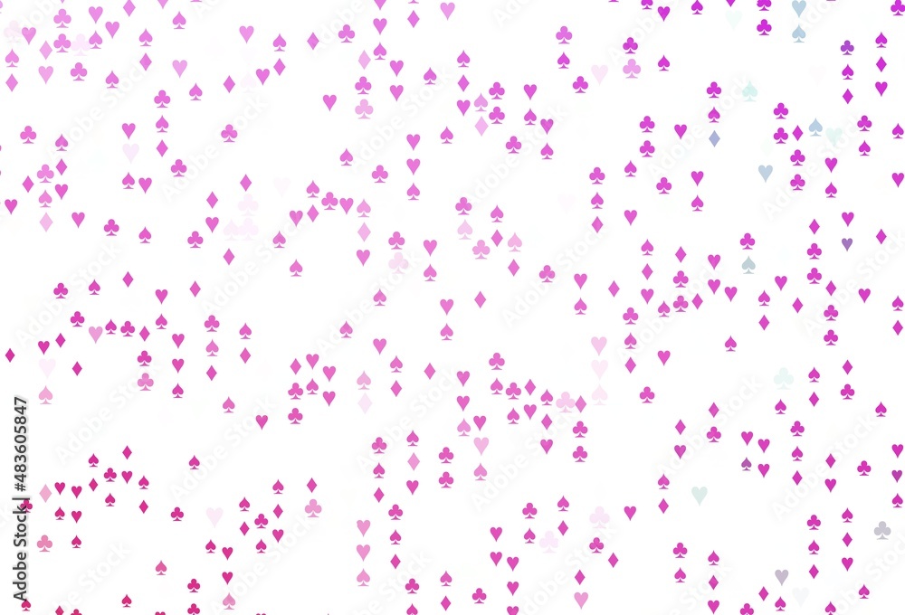 Light Pink vector background with cards signs. Light Pink vector background with cards signs.