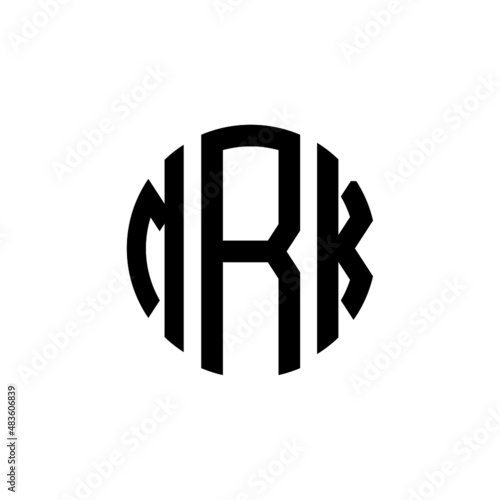 MRK letter logo design. MRK modern letter logo with black background. MRK creative  letter logo. simple and modern letter MRK logo template, MRK circle letter logo design with circle shape. MRK   photo