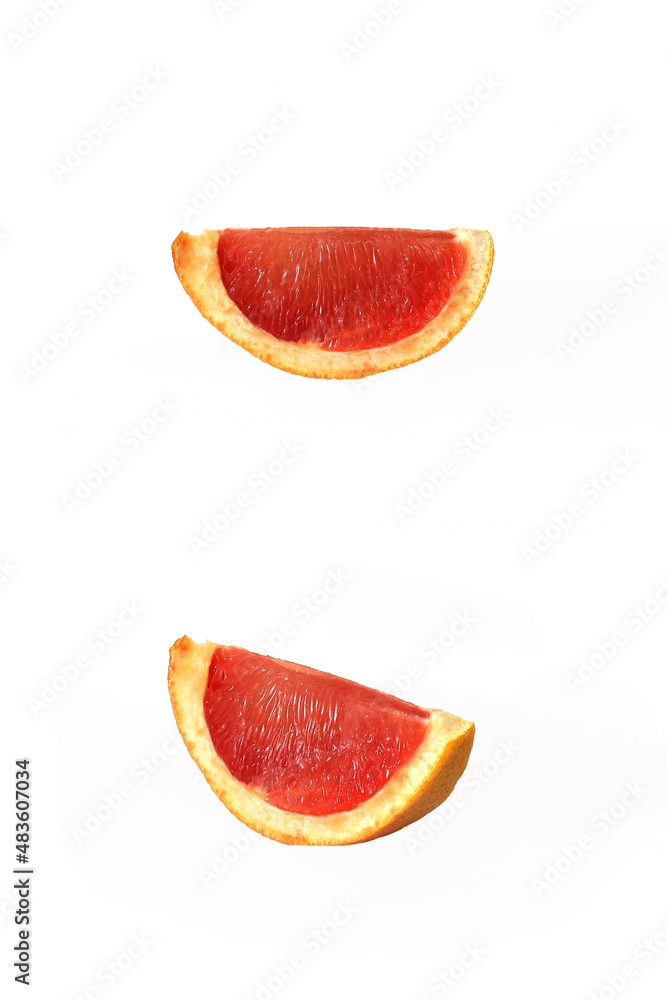 Grapefruit slice isolated on white background Grapefruit slice isolated on white background