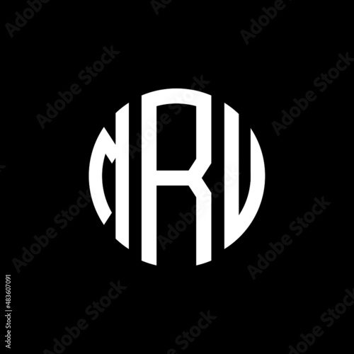 MRV letter logo design. MRV modern letter logo with black background. MRV creative  letter logo. simple and modern letter MRV logo template, MRV circle letter logo design with circle shape. MRV   photo