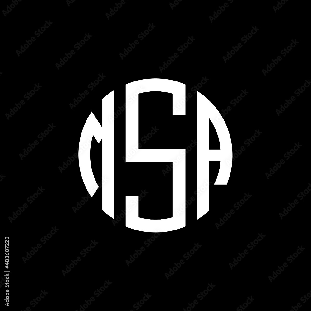 MSA letter logo design. MSA modern letter logo with black background ...