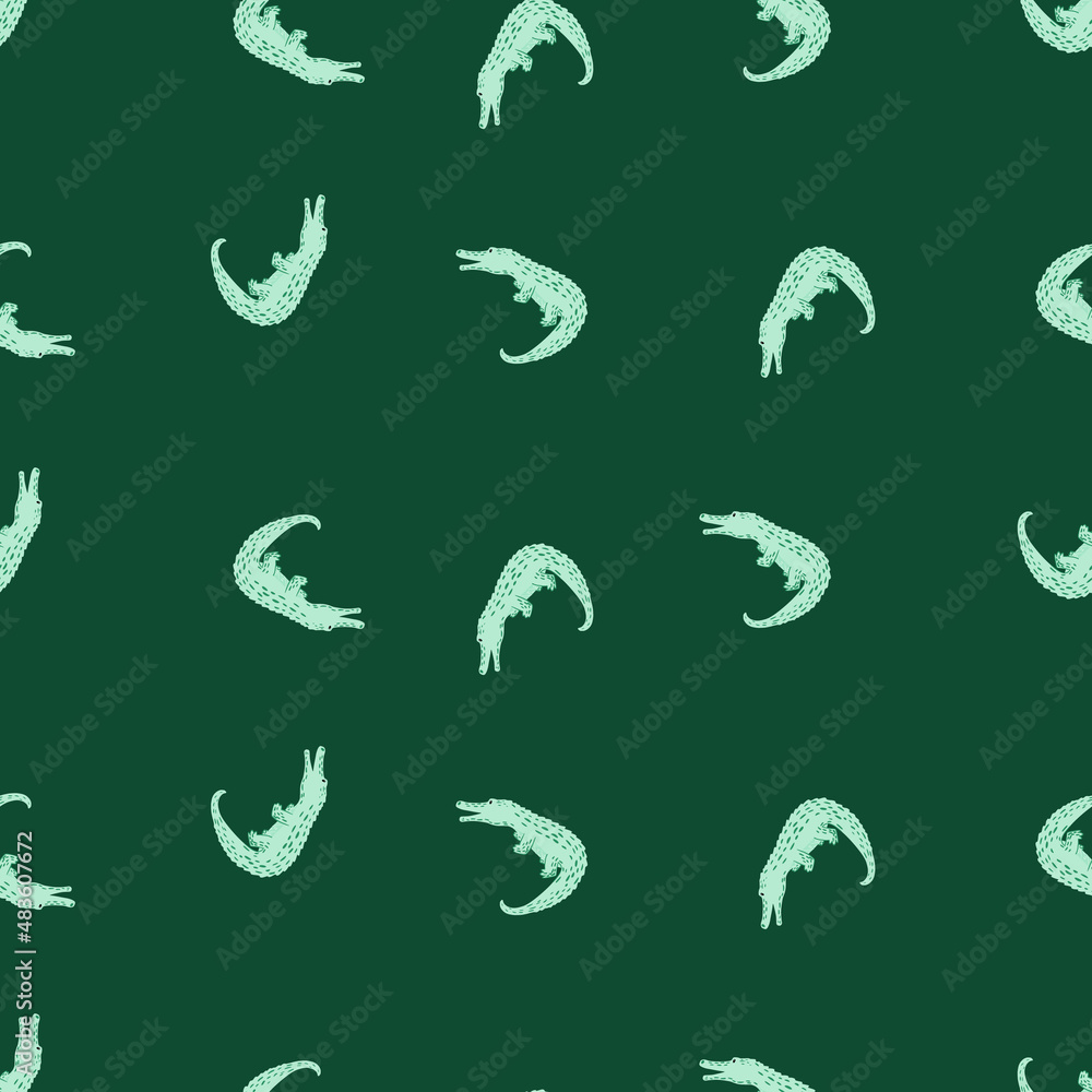 Obraz premium Cute crocodiles seamless pattern.Funny animals background.