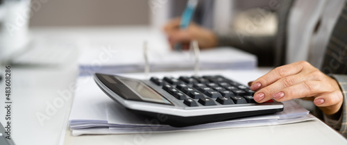 Accountant Calculating Financial Budget