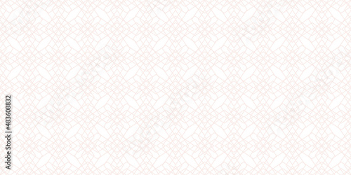 Vector abstract geometric seamless pattern. Thin lines texture, elegant floral lattice, mesh, grid. Subtle minimal linear background. Pink and white delicate ornament, repeat tiles. Modern geo design