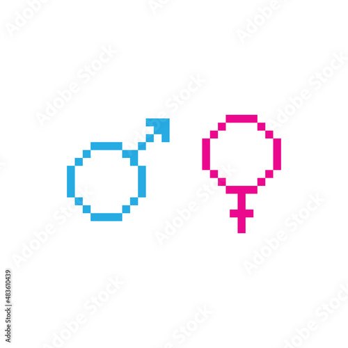 pixel gender icon male and female sign