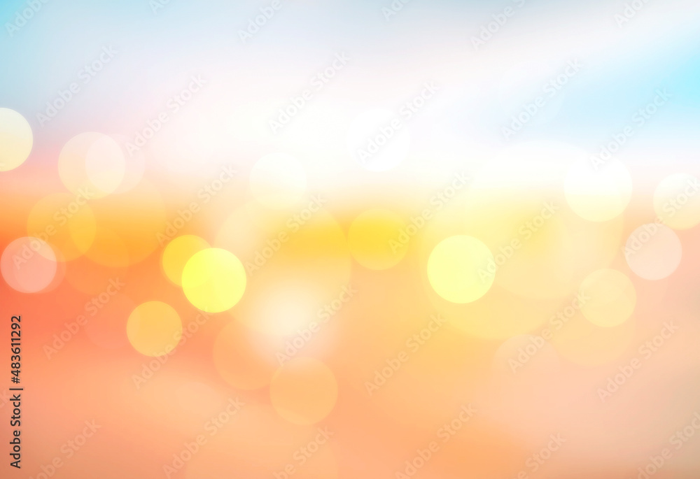 Sunset blurred background, sunshine holiday vocations background.Orange blue glowing texture. Sunset blurred background, sunshine holiday vocations background.Orange blue glowing texture.
