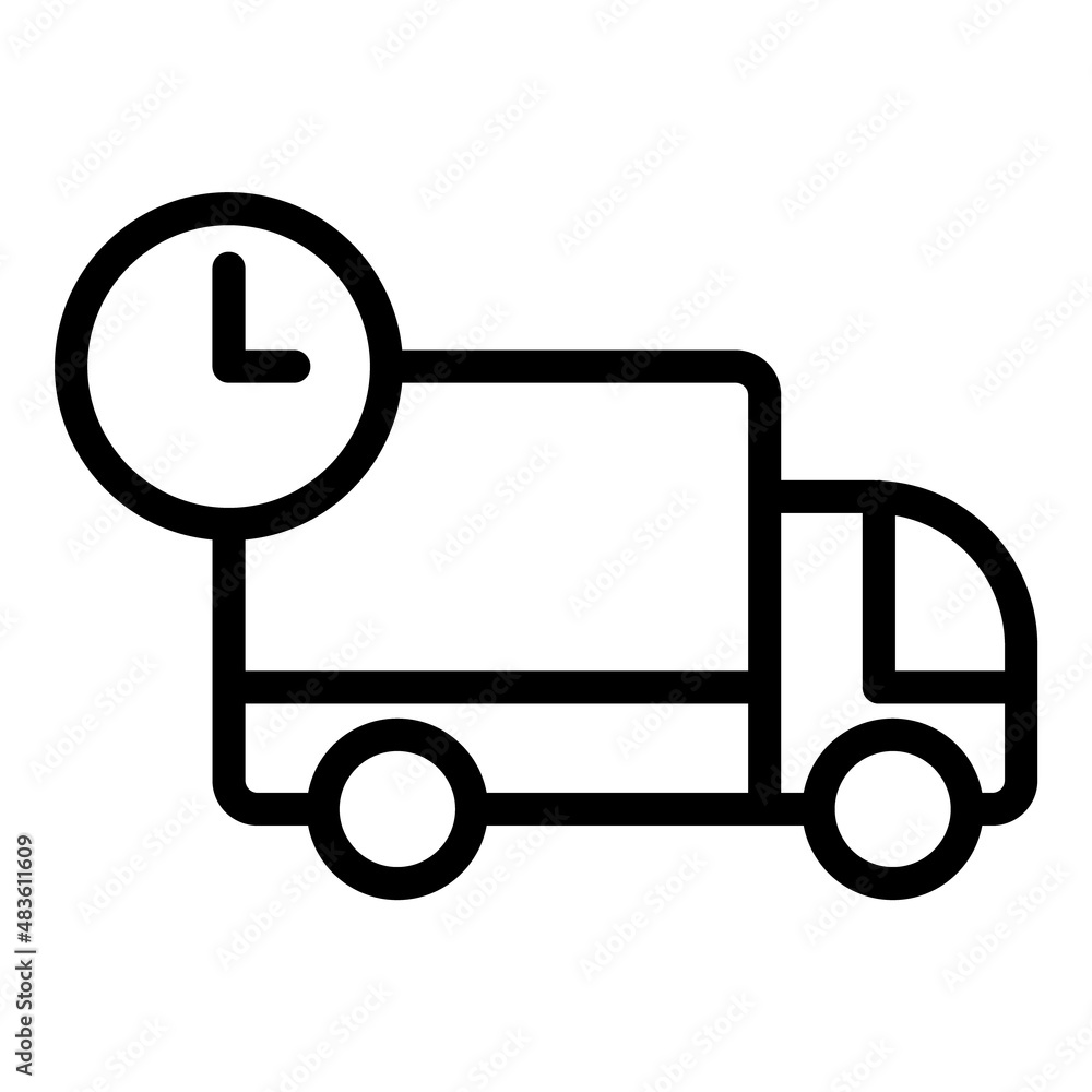 Van Time Delivery Flat Icon Isolated On White Background Van Time Delivery Flat Icon Isolated On White Background