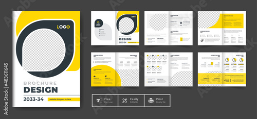 colorful modern company profile business brochure template layout creative and clean annul report professional business brochure template design fully editable text and vector