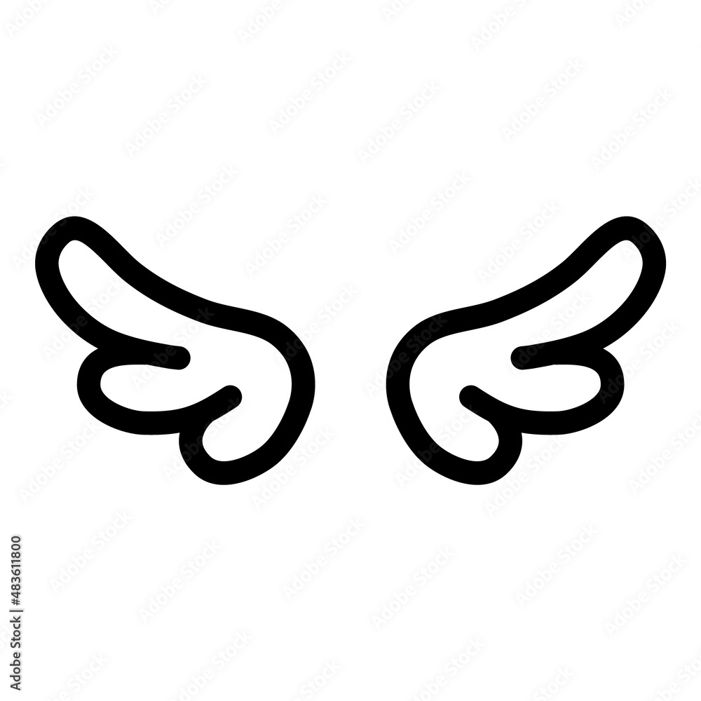Wings Flat Icon Isolated On White Background Wings Flat Icon Isolated On White Background