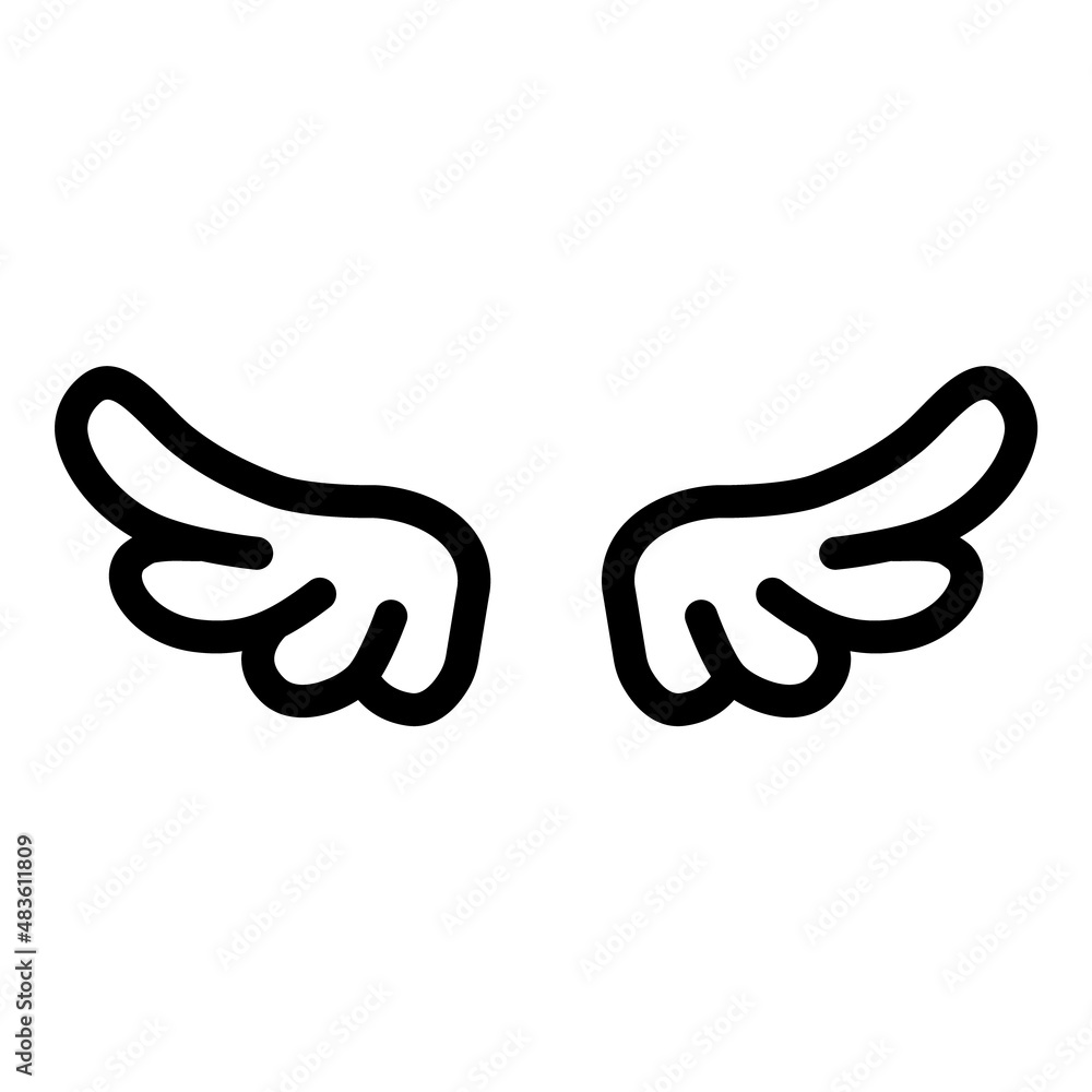 Wings Flat Icon Isolated On White Background Wings Flat Icon Isolated On White Background