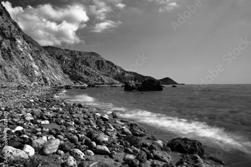 Rocks and boulders on the coast of the island of Zakynthos