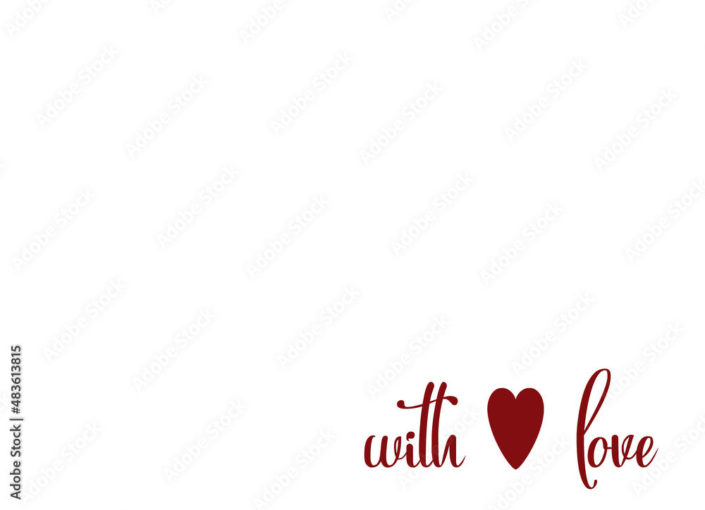 With Love Card - Happy Valentine`s Day - stock photo