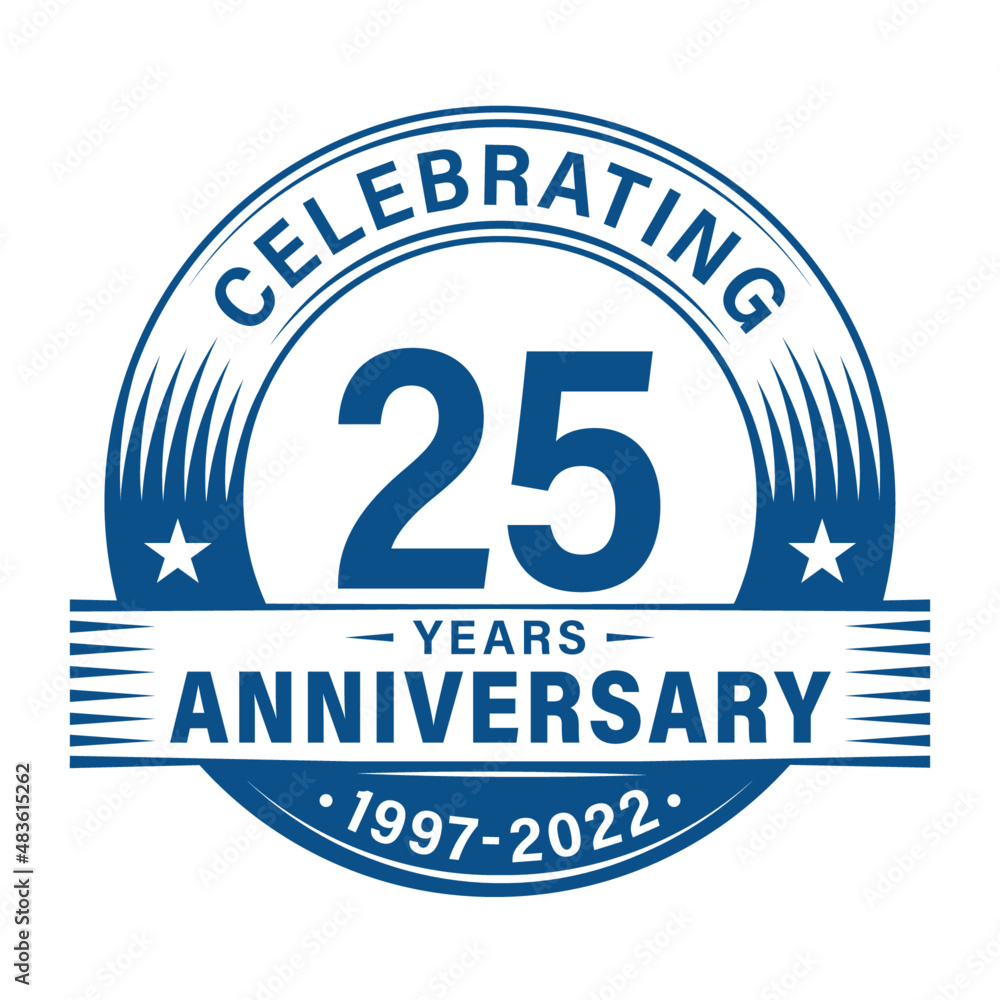 Fototapeta premium 25 years anniversary celebration design template. 25th logo vector illustrations. 