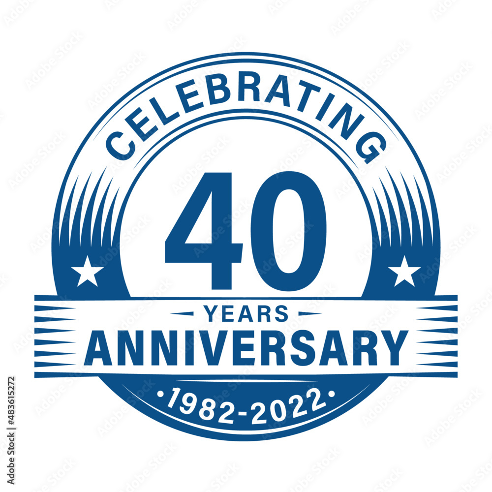 40 years anniversary celebration design template. 40th logo vector illustrations.
