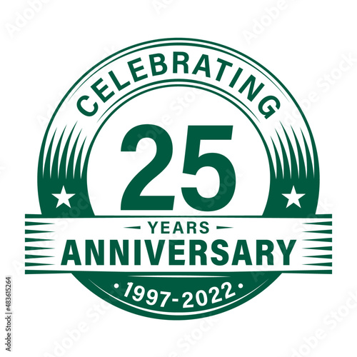 25 years anniversary celebration design template. 25th logo vector illustrations.
