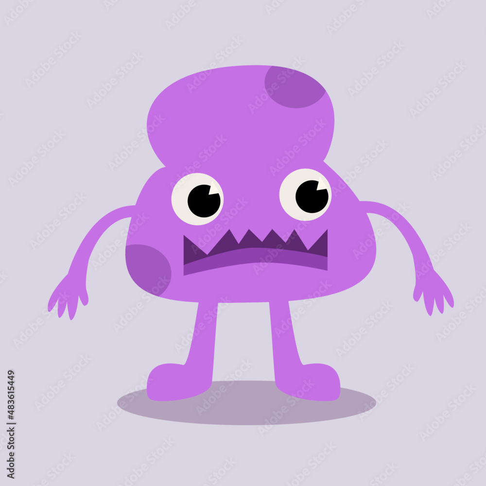 Fototapeta premium funny creepy purple monster