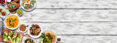 Photos Healthy plant based low carb meal corner border