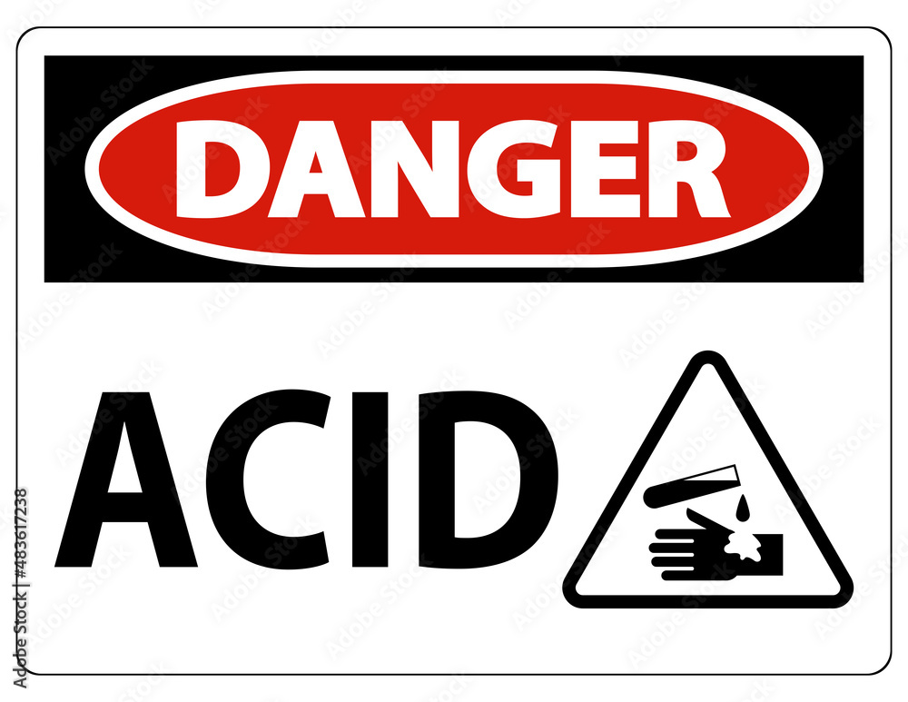 Label Acid Danger Sign On White Background Label Acid Danger Sign On White Background