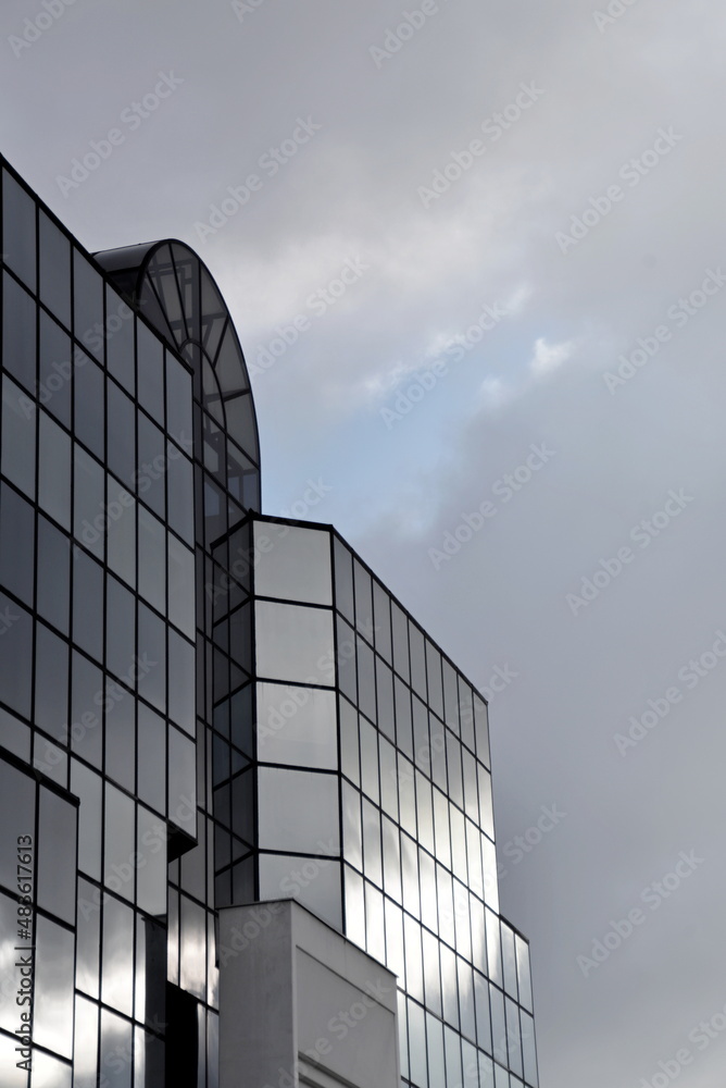 Reflection of the sky in the glass facade.