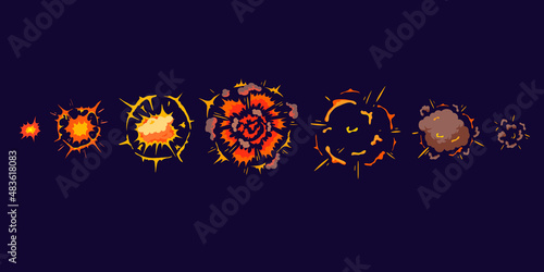 Boom. Comic book explosion. Hand drawn vector illustration