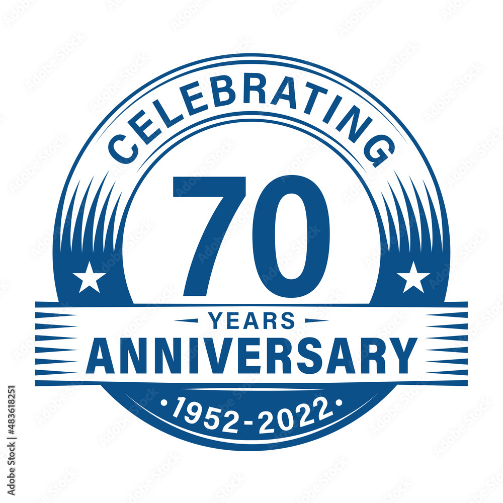 Fototapeta premium 70 years anniversary celebration design template. 70th logo vector illustrations. 
