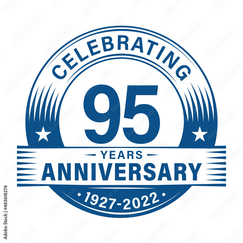 95 years anniversary celebration design template. 95th logo vector illustrations.
