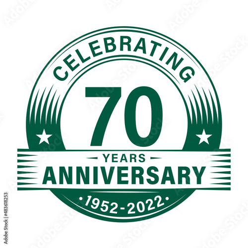 70 years anniversary celebration design template. 70th logo vector illustrations. 