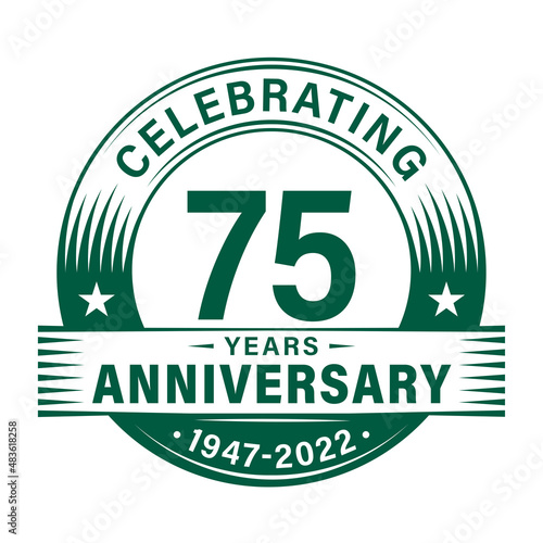 75 years anniversary celebration design template. 75th logo vector illustrations.
