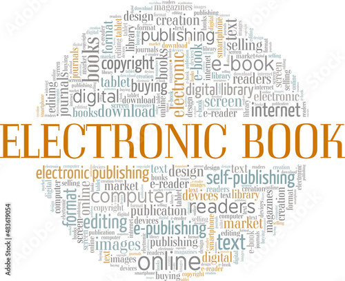 Electronic Book conceptual vector illustration word cloud isolated on white background.