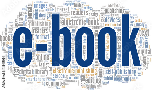 Electronic Book conceptual vector illustration word cloud isolated on white background.