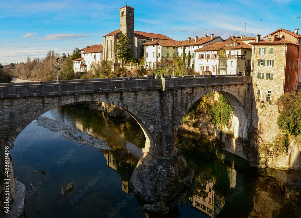 Cividale del Friuli, an ancient Lombard town in the Friuli region, the devil's bridge
