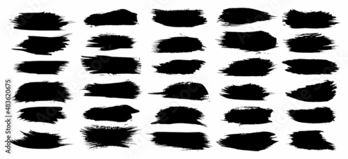 Black set paint  ink brush  brush strokes  brushes  lines  frames  box  grungy  brushes collection
