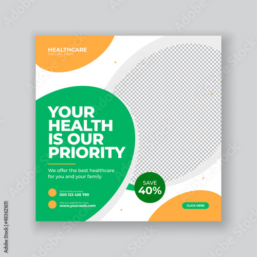 Medical healthcare flyer social media post web promotion banner
