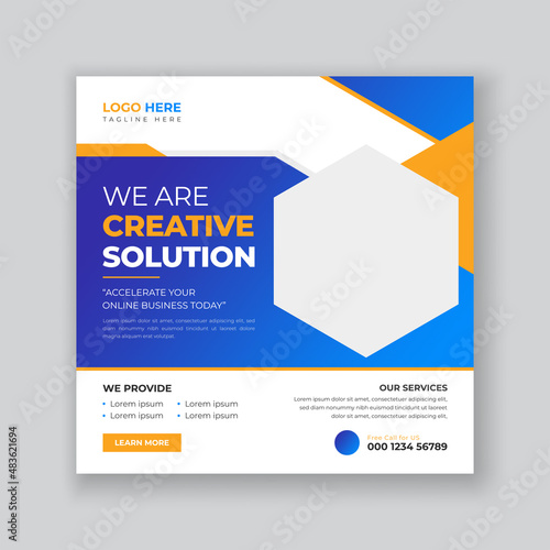 Digital marketing agency and corporate social media square banner template