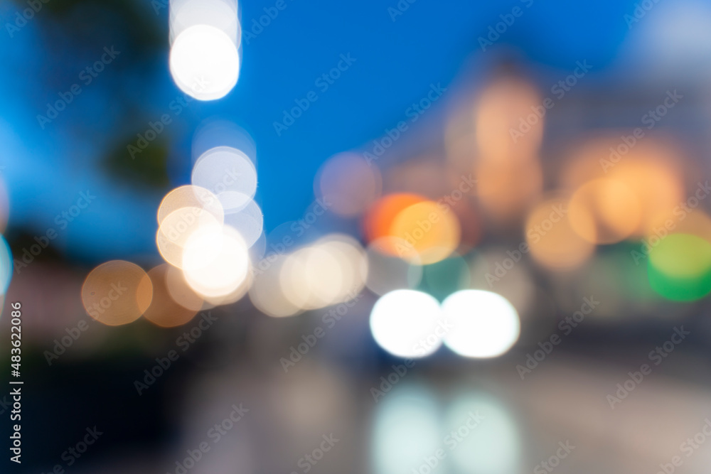 blurred city lights making a beautiful colorful bokeh lights background - graphic elements.