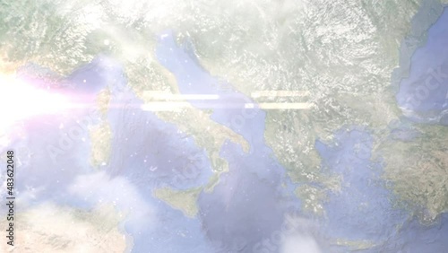 Wallpaper Mural Zoom in from space and focus on Italy, Bari. 3D Animation. Background for travel intro. Elements of this image furnished by NASA Torontodigital.ca