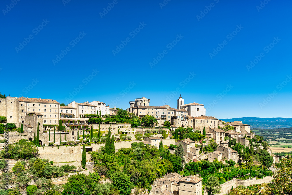 vista panoramica de Gorbes na Provence em Franca.