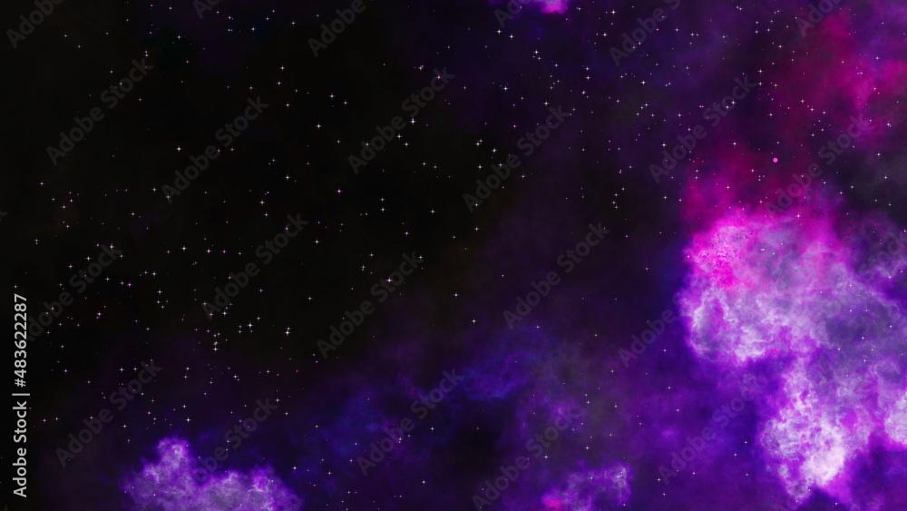 abstract purple galaxy.  Purple deep space nebula with stars.