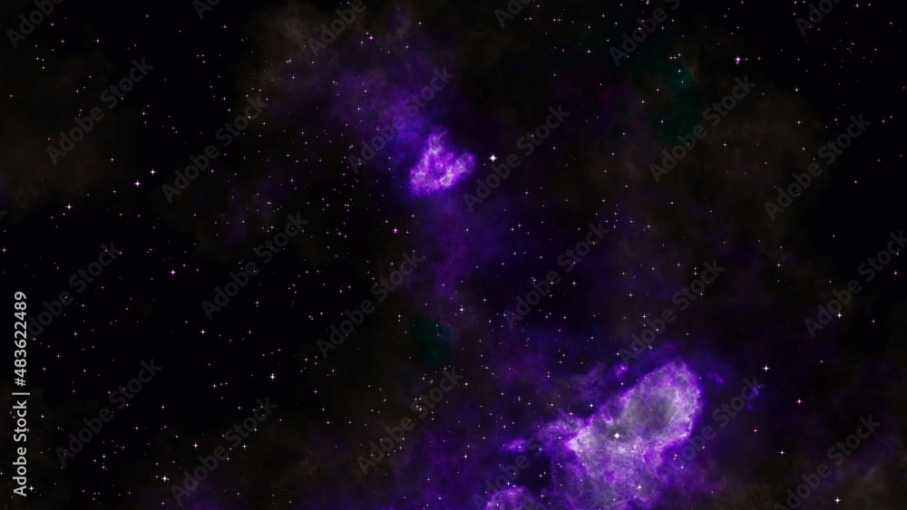 Pink and purple galaxy nebula and stars. 